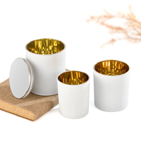 La nouvelle annonce Noël mat noir blanc luxe 8OZ 10OZ 12oz placage doré fond lourd verre or galvanoplastie bocaux à bougie