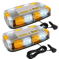 Support magnétique universel pour toit de voiture, barre lumineuse d'urgence à LED ambre et blanche de 12 pouces avec 48 LED, pour camions à charrues, lumière d'avertissement