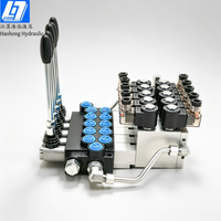Haohong 40 litres/min 5 bobines, distributeur directionnel monobloc à double action manuel et électro-hydraulique, 250 bars, hydraulique