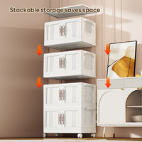 Boîte de rangement pour enfants en PP grande capacité, double porte, pliable, design 5 couches avec niveaux double et simple pour vêtements