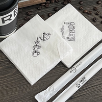 Serviettes et serviettes en papier Airlaid imprimées jetables avec logo personnalisé, 2 plis, haute qualité, utilisation en restaurant et hôtel, blanc, 4 plis