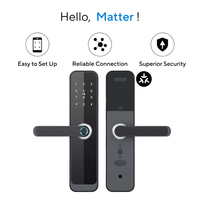 Serrure de porte intelligente à empreinte digitale haute sécurité, déverrouillage sans clé par mot de passe, télécommande, compatible Tuya WiFi Matter et application TTLock