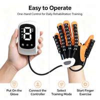Gant robot intelligent rechargeable pour la rééducation, équipement d'entraînement pour personnes âgées, AVC, hémiplégie, commande à distance par cinq doigts
