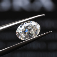 Diamant Moissanite Oval Certifié GRA Couleur DEF VVS Effet de Couleur/Feu Traité Thermiquement en Gros Redleaf pour la Fabrication de Bijoux