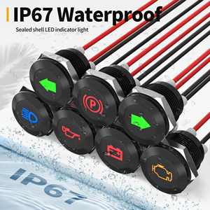 Feux indicateurs LED pour voiture en métal, étanches IP67, plusieurs couleurs, 12 mm, 12 V, avec fils de 30 cm - Product Image 3