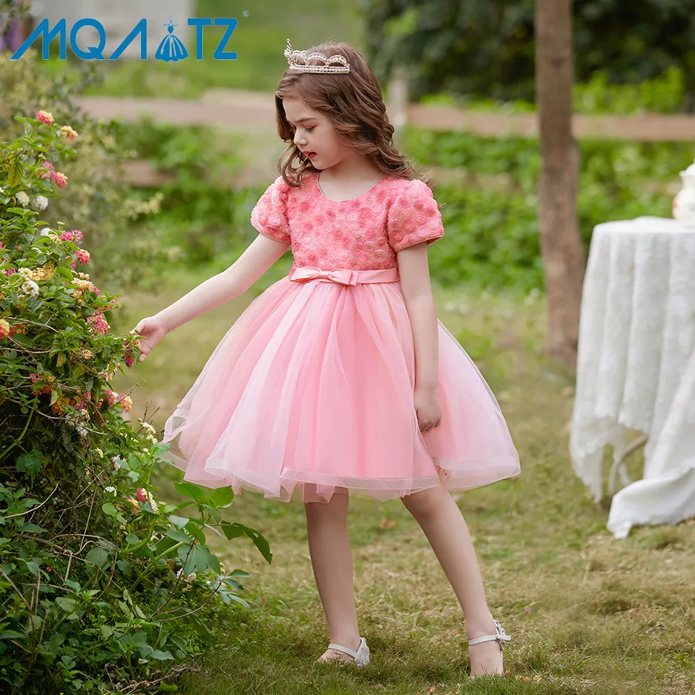 MQATZ Atacado New Arrivals Party Wear Bow Girl Vestidos Baby girl Vestidos Coloridos Dot Vestido Especial L5351