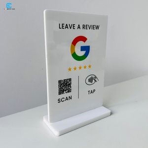 Support en acrylique personnalisé pour avis <span class=keywords><strong>Google</strong></span> avec NFC, support de table pour avis <span class=keywords><strong>Google</strong></span> avec NFC - Product Image 2