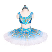 Jupe tutu de ballet classique et arabe pour filles, jupe de ventre pour femmes à changement progressif de couleur bleu, pour danse professionnelle