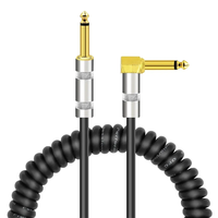 Câble audio pour guitare mono TS de 10 pieds, personnalisable, de haute qualité, avec gaine en PVC et fiche coudée à 90 degrés pour consoles de guitare électrique
