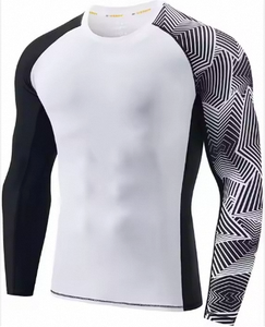 Custom Logo Long Sleeve Rash Guard UPF 50+ UV Protection Breathable <b>Men's</b> <b>Compression</b> <b>Shirt</b> Quick Dry Surf Swim - Product Image 2