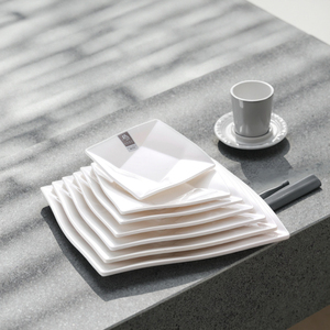Lot d'assiettes de table carrées en mélamine, blanc, vente en gros, d'usine, de dubaï - Product Image 3