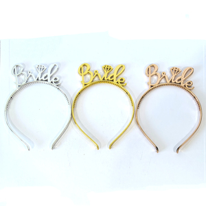 Fascia per capelli in plastica con diamanti a caratteri corsivi, accessorio per capelli per addio al nubilato, matrimonio, festa della sposa, direttamente dalla fabbrica - Product Image 4