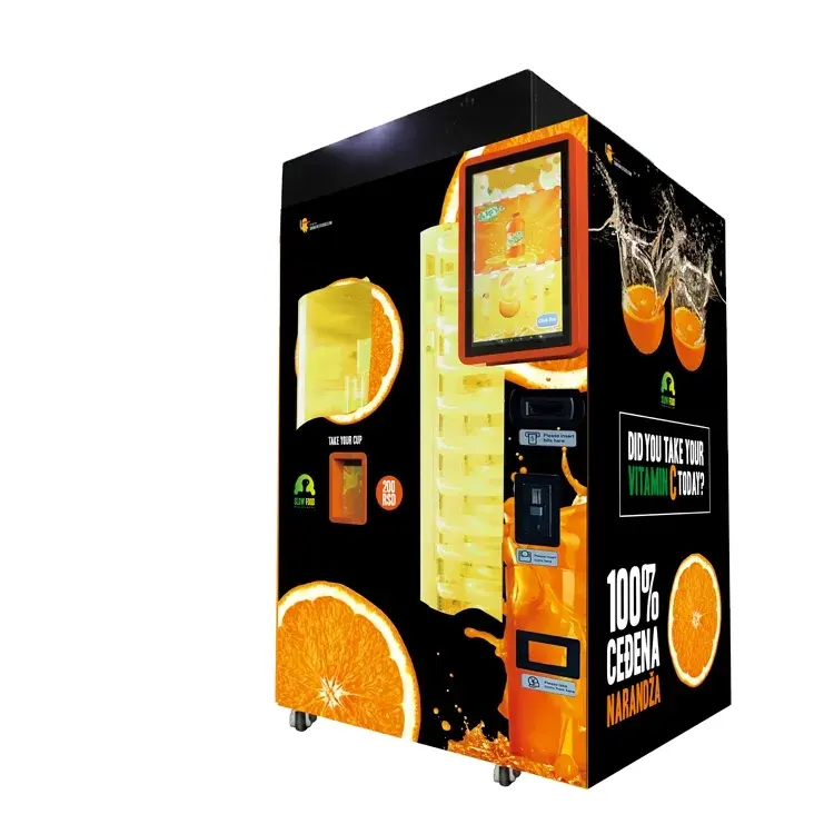 Fresh Orange Juice Automatic Vending Machine with Coin QR Code & Card Payment Supports Different Currencies and SDK Function