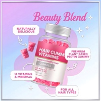 Gummies véganes OEM à marque privée pour la croissance des cheveux, complément de biotine pour la santé des cheveux, de la peau et des ongles, vitamines pour adultes