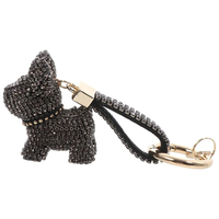 Porte-clés chien en strass, pendentif pour sac à dos, motif dessin animé scintillant, petit cadeau pour décoration de clé de voiture