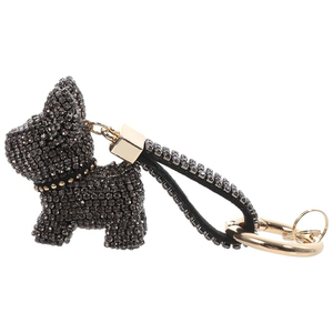 Portachiavi con Ciondolo a Forma di Cane con Strass, Decorazione per Zaino, Design Scintillante a Cartone Animato, Piccolo <span class=keywords><strong>Regalo</strong></span> per Decorazione Portachiavi Auto - Product Image 1