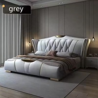Luxuriöses Verstellbares Queen/King-Bett Hochwertige Weiche Mikrofaser-Komfort Holzrahmen Modernes Gepolstertes Bett für Erwachsene