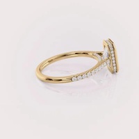 Bague de fiançailles et de mariage en diamant de laboratoire taille radiant certifié IGI, sertie d'un halo et d'un pavé, en or jaune/blanc/rose 18 carats