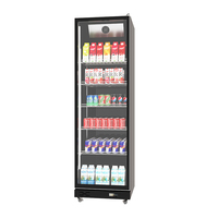 Réfrigérateur commercial à porte vitrée simple pour boissons, avec éclairage LED, personnalisable avec logo OEM, directement de l'usine