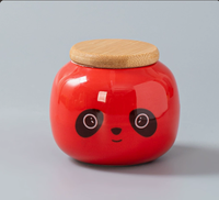 Urne funéraire en céramique pour animaux de compagnie, motif panda mignon, avec couvercle en bambou, hermétique, mini urne commémorative pour cendres d'animaux, pour oiseaux, perroquets, hamsters, petits chiens, chats