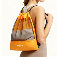 Sac à dos en filet à cordon de serrage respirant, séchage rapide, léger, grande capacité pour la gym, la natation, le basketball, le football - Commande en gros