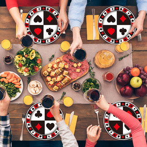 Articles de fête sur le thème du poker, ensemble de vaisselle jetable, assiettes, gobelets, serviettes en papier pour soirée casino - Product Image 4