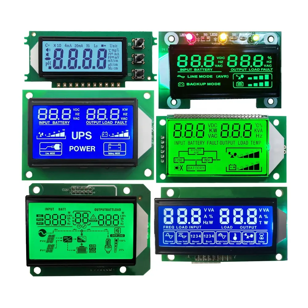 Tn Htn Stn LCD-USV-Leistungs anzeige module COB LCD Benutzer definierte 7-Segment-Anzeige für Wechselrichter-LCD-Bildschirm