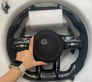 Para Benz AMG GLC GLE CLA GLS GLB EQA EQB GTS <span class=keywords><strong>GT</strong></span> W205 W204 W206 W221 W222 W223 W213 W211 W219 volante de fibra de carbono LED - Product Image 1