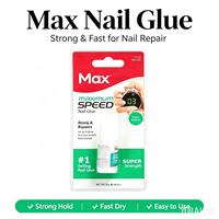 Colle à ongles liquide UV Max Clear, formule sans durcissement à la lumière, adhésif puissant, durée de conservation de plus de 30 jours, flacon en plastique, fournitures pour nail art