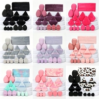 Lot de 16 éponges de maquillage rose vif en velours, tampons triangulaires pour poudre, applicateurs cosmétiques avec pochette de rangement – Outils de beauté en gros