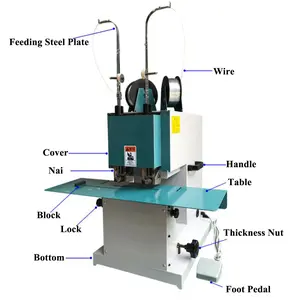 Máquina de coser de alambre eléctrico de doble cabezal, máquina de encuadernación de alambre plano de sillín, encuadernadora de alambre de libro, 2 uds.