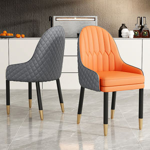 Oro di lusso sedia da pranzo nordico moderno ristorante di fascia alta in legno massello vera pelle Hotel banchetto di nozze mobili tavolo - Product Image 1