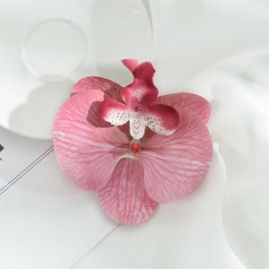 D89 8cm <span class=keywords><strong>Orchidée</strong></span> Artificielle Phalaenopsis Épingle À Cheveux Unique 3D Papillon Épingle À Cheveux Fleur Tête Accessoires avec Tige Film Coiffe - Product Image 3