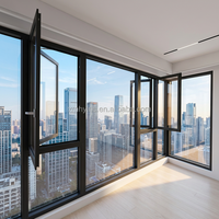 Fenêtre en aluminium à ouverture double sens, design moderne, pour hôtels et maisons, cadre en alliage d'aluminium, anti-effraction