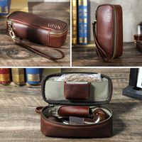Petite pochette à tabac en cuir Organisateur de pipe à fumer de voyage Accessoires portables