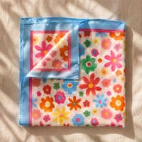 Foulard personnalisé en satin polyester effet mousseline, accessoire de mode pour cheveux, bandana de luxe