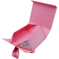 Individuell Bedruckte Luxus-Geschenkbox mit Magnetverschluss und Schleife in Rosa, Magnetische Kartonbox für Schuhe und Kleidung