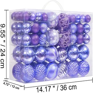 The Factory Wholesale High Quality Purple Plastic Christmas Sets Ornaments For Christmas Decoration