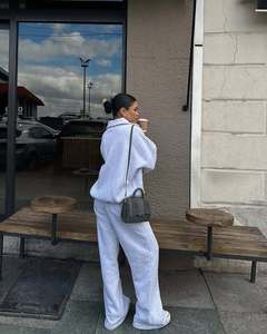 King Mcgreen Star un Set <span class=keywords><strong>completo</strong></span> di felpa da <span class=keywords><strong>donna</strong></span> di fascia alta <span class=keywords><strong>Casual</strong></span> felpa e pantaloni lunghi Set in due pezzi - Product Image 6