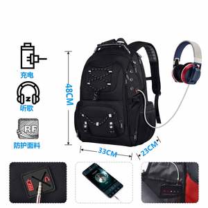 Mochila de negocios de moda Unisex, bolsa de ordenador USB portátil antirrobo para exteriores de gran capacidad, hecha principalmente para uso escolar Oxford PU - Product Image 4