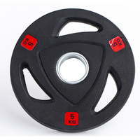 Plaques de musculation en caoutchouc Tri-Grip de 5 à 50 kg – Équipement de gym, accessoires de fitness, ensemble de poids pour haltérophilie