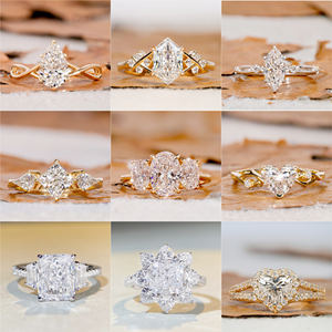 Elisa Jewelry Vente en gros de bagues de fiançailles en diamant de laboratoire Certificat de bague de mariage classique en rhodium 10K 14K 18k ovale pour femme - Product Image 3