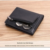 Porte-cartes portable en cuir véritable, pince à billets US, anti-vol, en cuir de vachette pleine fleur, portefeuille multifonctionnel pour homme