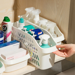 Caja de Almacenamiento de Plástico de Estilo Clásico, Color Sólido, Organizador de Artículos de Cocina, Cesta de Almacenamiento Móvil - Product Image 1