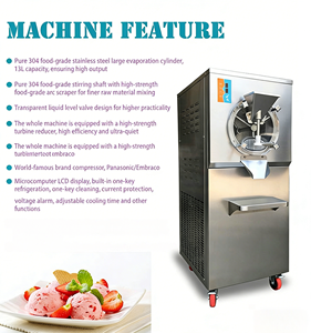 Machine à glace dure commerciale 160L/h 40L, écran tactile 5'', 10 programmes, machine à gelato, refroidissement rapide et nettoyage facile - Product Image 4