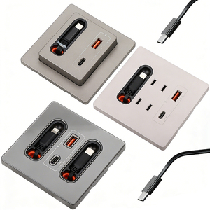 Panel de interruptor de carga rápida, enchufe de pared USB de 86 tipos y 20W, compatible con Android, <span class=keywords><strong>Apple</strong></span> 2, cable de datos tipo C para interruptor de teléfonos móviles - Product Image 1