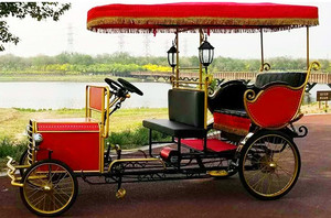 Vélo à pédales électrique à quatre roues, quadricycle Surrey, fabrication <span class=keywords><strong>artisanale</strong></span>, vente chaude - Product Image 2