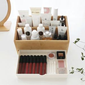 Table de coiffeuse en bambou, naturel, environnemental, cosmétique, support de rangement de bijoux, organisateur porte-tiroir présentoir - Product Image 2