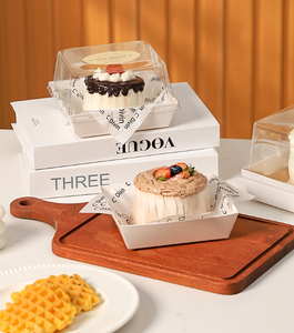 Bandeja Cuadrada para Pastelitos para Llevar al por Mayor con Tapa Transparente Antivaho de PET para Tiramisú, <span class=keywords><strong>Mousse</strong></span>, Fruta y Postres Inflados - Product Image 3