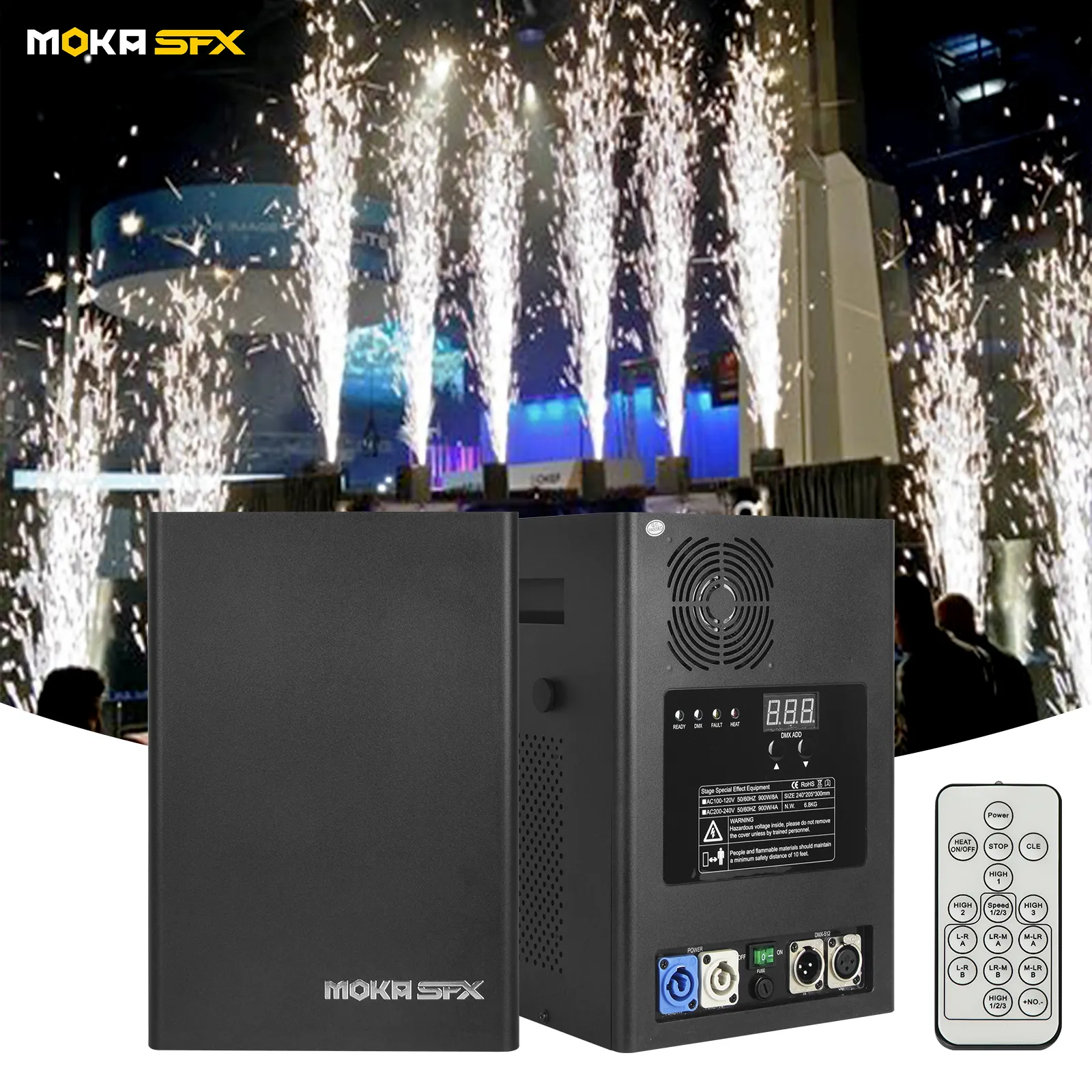 MOKA SFX 900w spray 3-6M sparkler froid fabricants de machines à étincelles froides scène de mariage